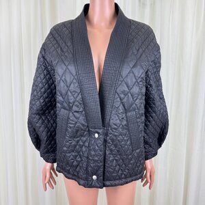 Saachi Black Diamond Quilt Topper Kimono Jacket Sz Medium Fit *No Size Tag*